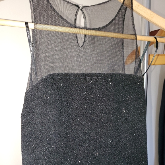 Dress  Jessica McClintock  backless black sleeveless sheer sz 7 Gunne Sax - Picture 5 of 12